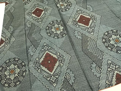 平和屋着物●本場大島紬　割込み絣　正絹　逸品　AABH0874fy