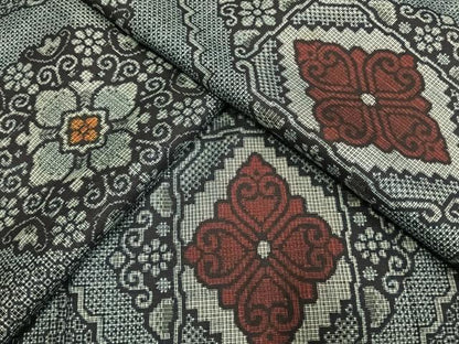 平和屋着物●本場大島紬　割込み絣　正絹　逸品　AABH0874fy