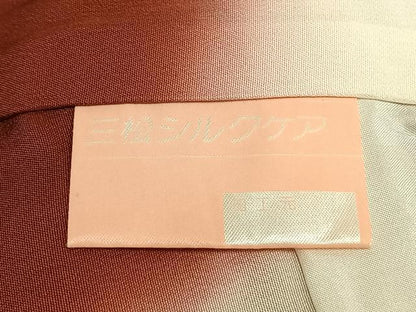 平和屋着物●上質な小紋　草花文　暈し染め　鬼しぼ縮緬　ロング丈　正絹　逸品　AABH0897fy