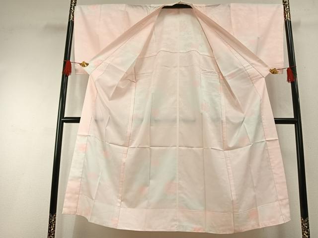 平和屋着物●振袖用長襦袢　無双仕立て　草花地紋　暈し染め　洗える着物　AABH0741fy 平和屋着物○長襦袢 無双仕立て 横段舞桜文 暈し染め 正絹 逸品