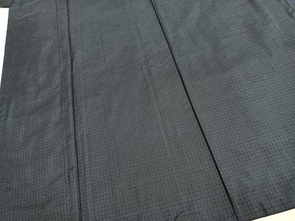 平和屋着物●男性　本場大島紬　アンサンブル　格子　キングサイズ　正絹　逸品　AABH0890fy