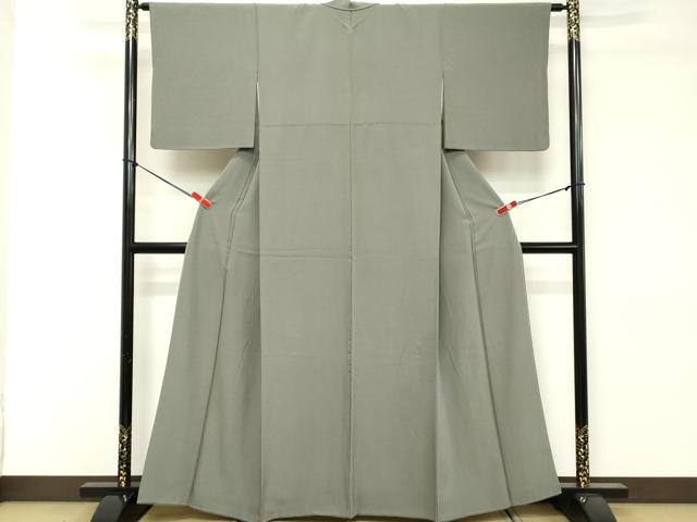 平和屋着物■上質な色無地　鉛色　正絹　逸品　DABE2552cd