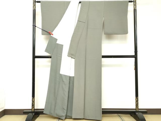 平和屋着物■上質な色無地　鉛色　正絹　逸品　DABE2552cd