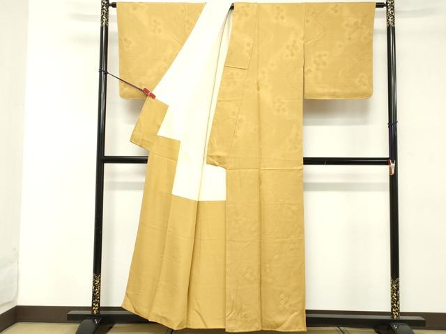 平和屋着物■上質な色無地　舞花地紋　玉蜀黍色　正絹　逸品　未使用　DABE2533cd