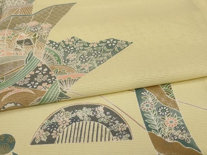 平和屋着物＊夏物 訪問着 絽 糸巻文 洗える着物 AABH3909jd