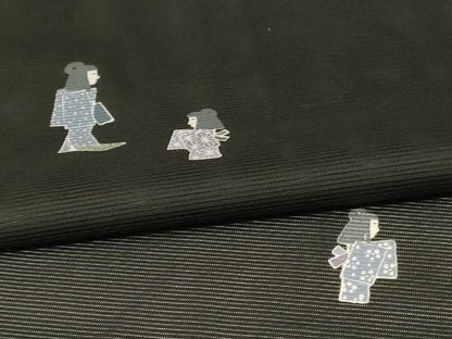 平和屋着物＊夏物 小紋 絽 人物文 洗える着物 AABH3911jd