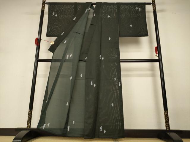 平和屋着物＊夏物 小紋 絽 人物文 洗える着物 AABH3911jd