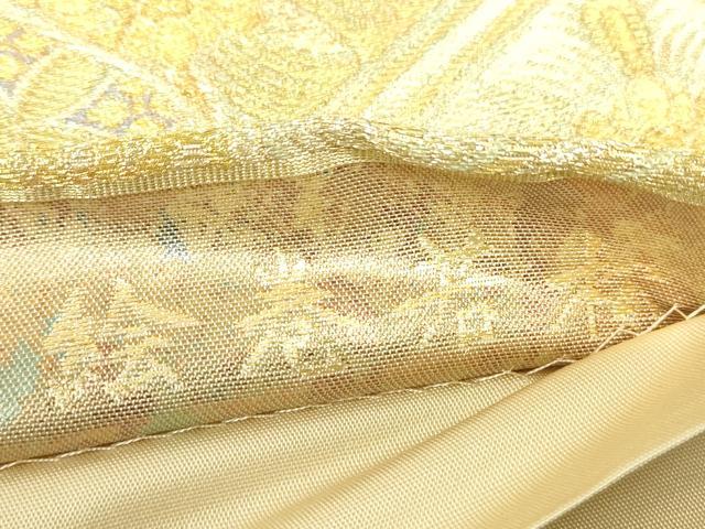 平和屋着物▼六通柄袋帯　絵巻若松葉文　金糸　引箔　鈴乃屋扱い　正絹　逸品　DABC3935az