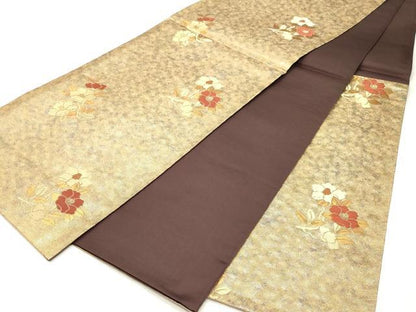 平和屋着物◎六通柄袋帯 手織 舞 引箔 正絹 逸品 CABF0042vf
