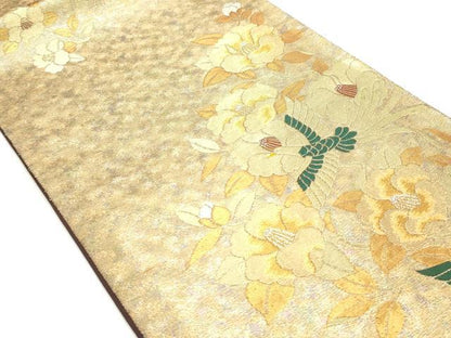 平和屋着物◎六通柄袋帯 手織 舞 引箔 正絹 逸品 CABF0042vf