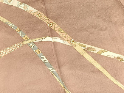 平和屋着物■訪問着 駒刺繍 鬘帯有職文 金彩 正絹 逸品 BAAW7822hv
