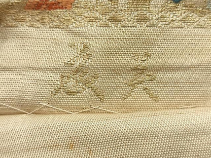 平和屋着物◎六通柄 本袋帯 唐織 孔雀花文 金銀糸 正絹 逸品 AABH5401uk
