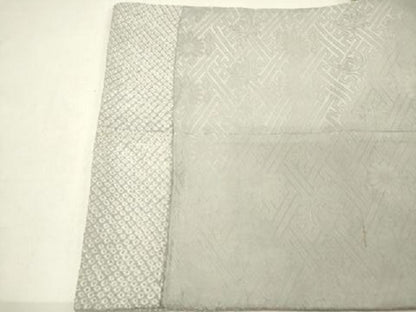 平和屋着物●名門　藤娘きぬたや・総絞り　創作　九寸名古屋帯　草花　正絹　逸品　DABE1043op