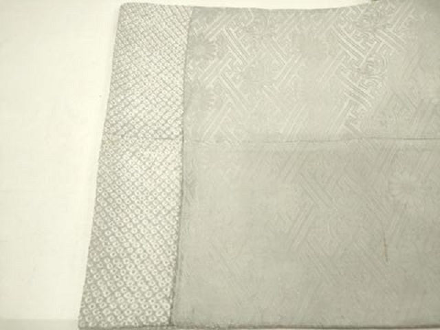 平和屋着物●名門　藤娘きぬたや・総絞り　創作　九寸名古屋帯　草花　正絹　逸品　DABE1043op