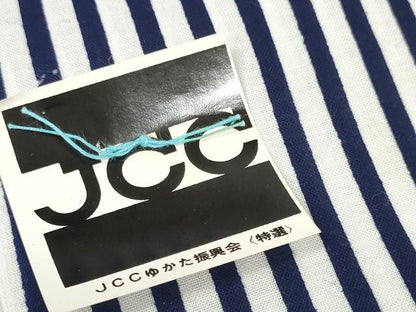 平和屋着物＊夏物 浴衣 反物 着尺 清元染 縞 コーマ糸使用 綿 逸品 未使用 DABD7350zzz