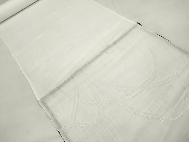 平和屋着物＊夏物 長襦袢 反物 着尺 本織紗 草紋紗 生成り色 麻 逸品 未使用 DABD7369zzz