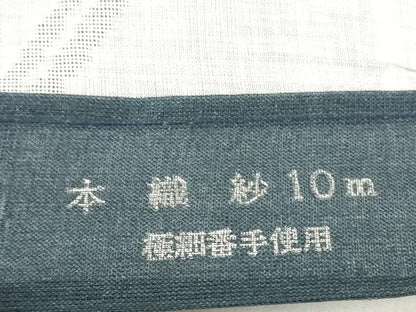 平和屋着物＊夏物 長襦袢 反物 着尺 本織紗 草紋紗 生成り色 麻 逸品 未使用 DABD7369zzz