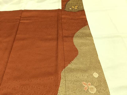 平和屋着物●訪問着　絞り　道長花文　金彩　正絹　逸品　AABH4649fy