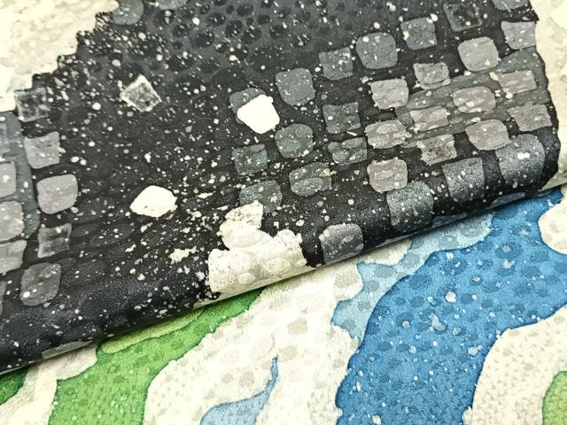 平和屋着物●訪問着　立波文　正絹　逸品　AABH0916fy