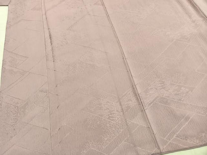 平和屋着物●上質な色無地　檜垣花地紋　撫子色　正絹　逸品　AABH4642fy