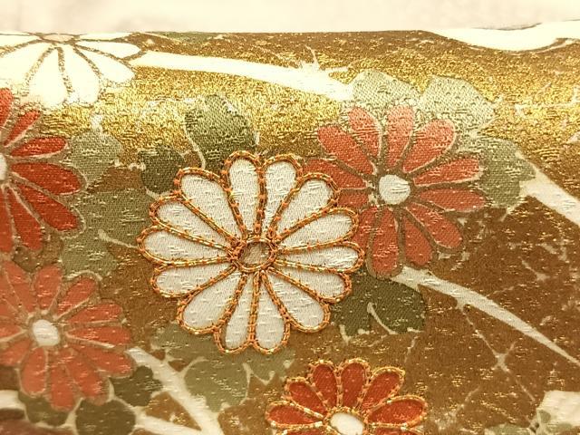 平和屋着物●訪問着　友禅　駒刺繍　雪輪花文　金彩　正絹　逸品　AABH0920fy
