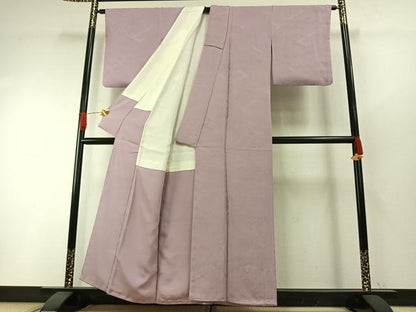 平和屋着物●上質な色無地　檜垣花地紋　撫子色　正絹　逸品　AABH4642fy