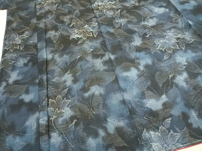 平和屋着物●本場大島紬　花蝶文　正絹　逸品　未使用　AABH4650fy