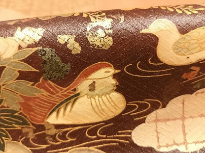 平和屋着物●豪華色留袖　作家物　龍谷　扇面花鳥文　金彩　正絹　逸品　AABH4652fy