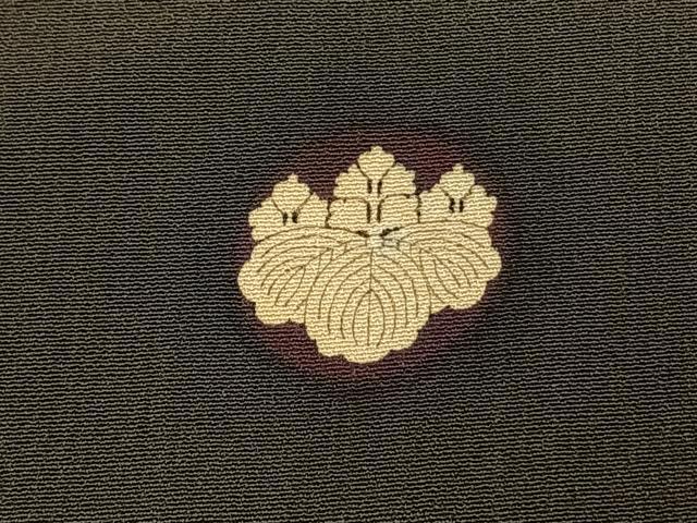 平和屋着物●アンティーク　大正ロマン　黒留袖　刺繍　地紙花文　金糸　金彩　正絹　逸品　AABH4654fy