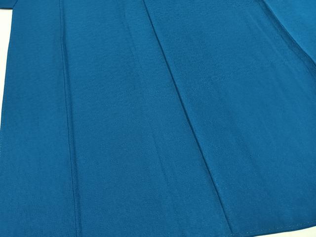 平和屋着物●上質な色無地　花尽くし地紋　藍色　鈴乃屋扱い　正絹　逸品　AABH0908fy