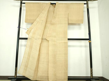 平和屋着物＊夏物　竹富芭蕉布　縞　芭蕉糸×綿　梱包紙付き　逸品　DABD1873ps