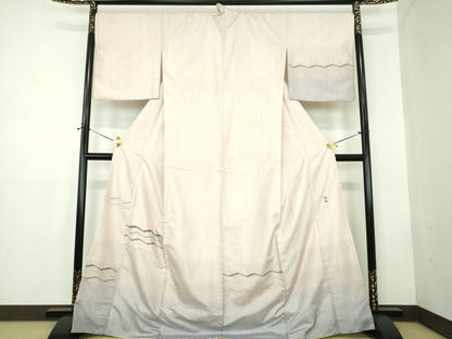平和屋着物●京の名門　じゅらく謹製　帝王紫　訪問着　紬地　霞横段文　やまと金ラベル　正絹　逸品　DABD1872ps