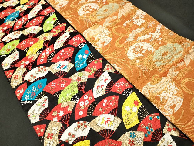 平和屋本店■子供帯 まとめて 35点 鳳凰 鶴 向かい蝶 更紗 花柄 七宝 楽器 アンティーク 金銀糸 など 着用可能多数 未使用品あり ppp3532