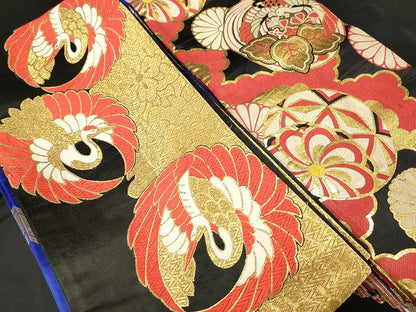 平和屋本店■子供帯 まとめて 35点 鳳凰 鶴 向かい蝶 更紗 花柄 七宝 楽器 アンティーク 金銀糸 など 着用可能多数 未使用品あり ppp3532