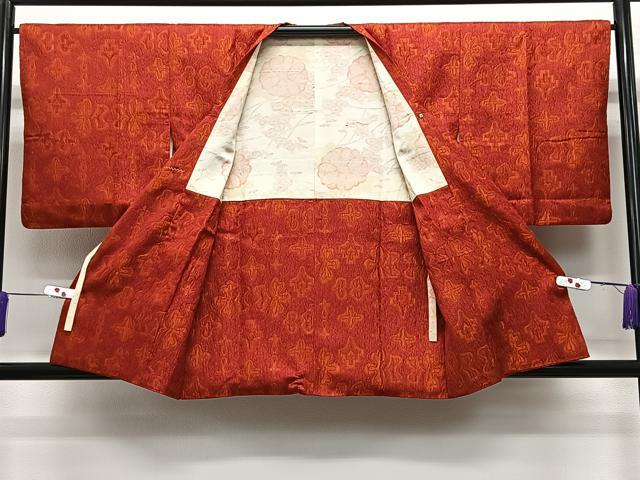 平和屋着物＃道行コート　幾何学文　正絹　逸品　CABE4901ua