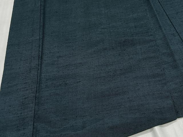 平和屋着物∞男性　長羽織　紬地　高麗納戸色　正絹　逸品　CABE4872ua