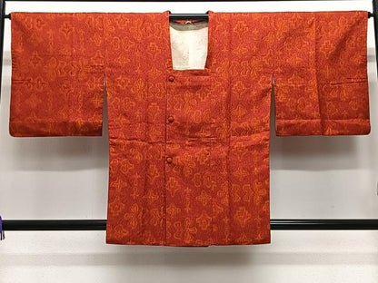 平和屋着物＃道行コート　幾何学文　正絹　逸品　CABE4901ua