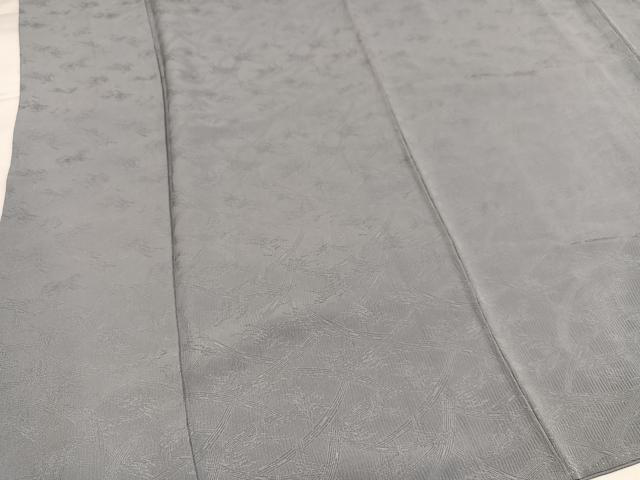 平和屋着物●上質な色無地　幾何学地紋　桔梗鼠色　正絹　逸品　AABH5255ph