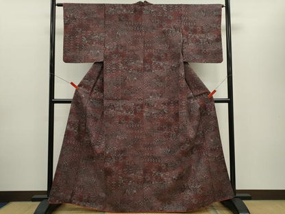 平和屋着物■上質な小紋　霞動物吉祥花唐草文　正絹　逸品　CABD9924ze