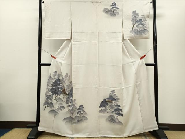 平和屋着物■訪問着　手描き　風景文　暈し染め　正絹　逸品　CABD9947ze