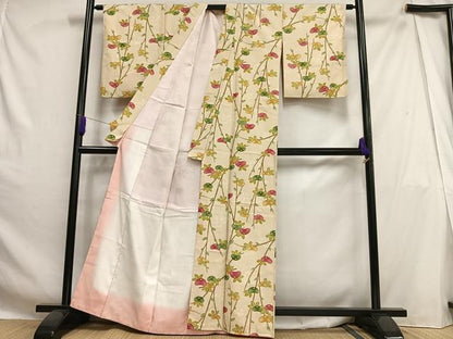 平和屋着物■小紋 枝花文 洗える着物 AABH0998oa