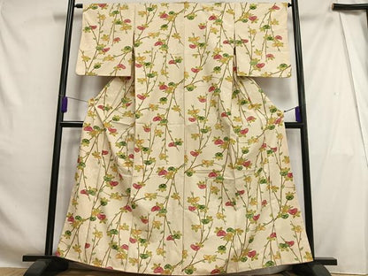平和屋着物■小紋 枝花文 洗える着物 AABH0998oa