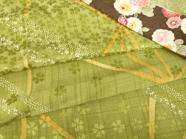 平和屋着物●長襦袢　無双仕立て　麻の葉舞桜文　正絹　逸品　DABC3939az