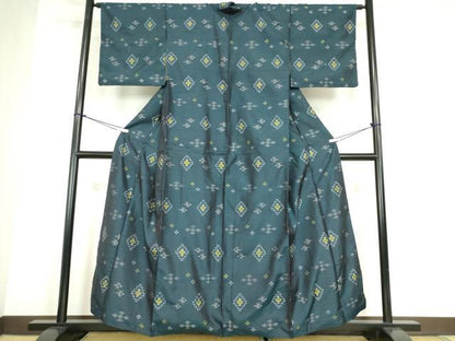 平和屋着物●本場琉球絣　紬　正絹　逸品　DABC3944az