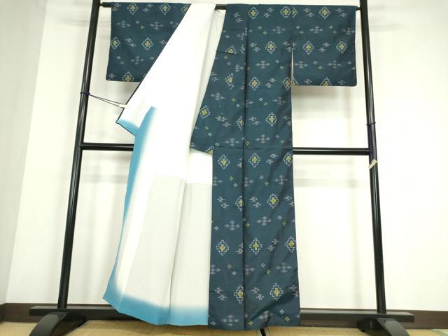 平和屋着物●本場琉球絣　紬　正絹　逸品　DABC3944az