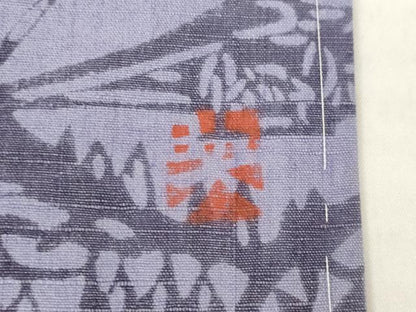 平和屋着物●訪問着　紅型　作家物　紬地　風景文　正絹　逸品　AABH5764ck
