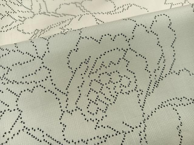 平和屋着物○本場大島紬 白大島 一元7マルキ 牡丹 正絹 逸品 未使用