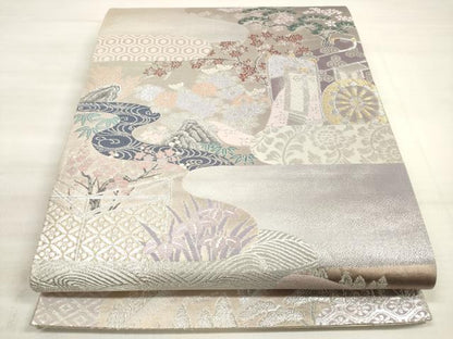 平和屋着物◎六通柄袋帯　唐織　桃山絵巻　金銀糸　正絹　逸品　DABE2190xg