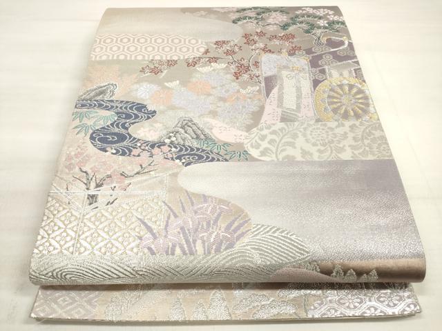 平和屋着物◎六通柄袋帯　唐織　桃山絵巻　金銀糸　正絹　逸品　DABE2190xg