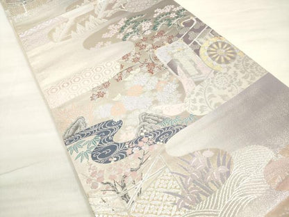 平和屋着物◎六通柄袋帯　唐織　桃山絵巻　金銀糸　正絹　逸品　DABE2190xg